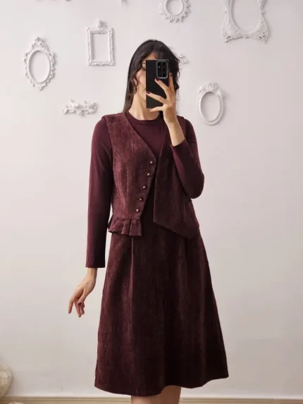 پیراهن دو تیکه با جلیقه