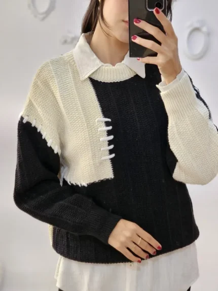 بلوز بافت تکه ای